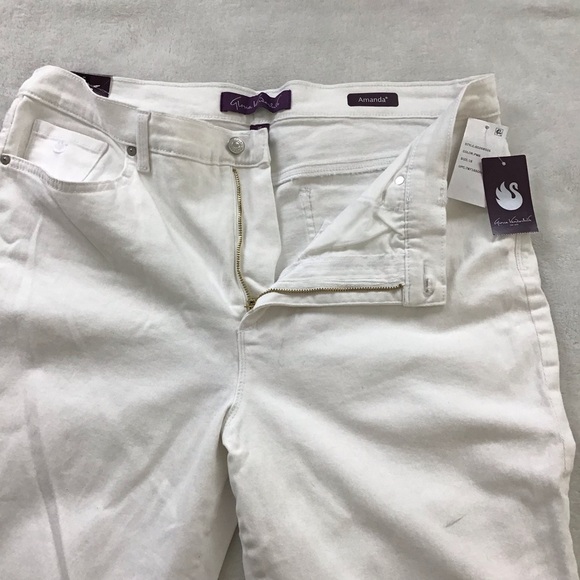 NWT Gloria Vanderbilt Amanda High Rise Tapered Jeans White Size 16 - Picture 5 of 11